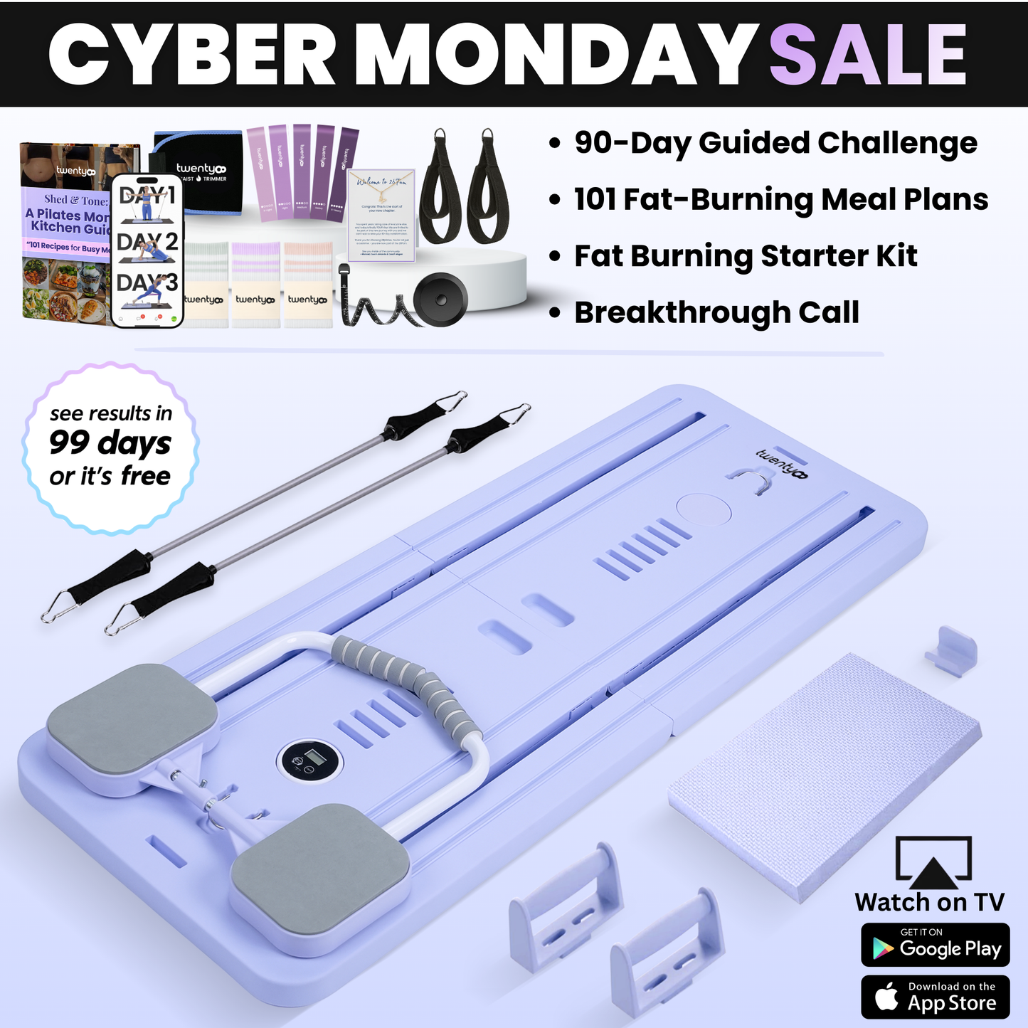 Portable Pilates Reformer + 90 Day Bootcamp