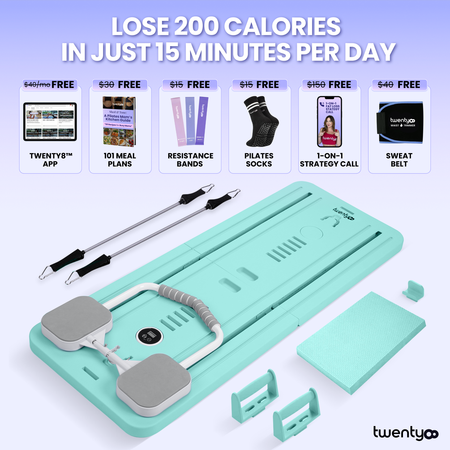 Portable Pilates Reformer + 90 Day Bootcamp